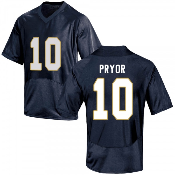 Isaiah Pryor Notre Dame Fighting Irish NCAA Men's #10 Navy Blue Replica College Stitched Football Jersey KTQ0655RY